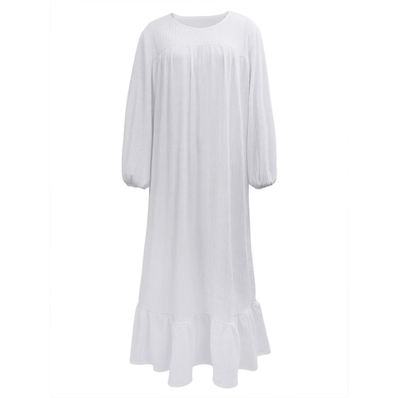 Женское весенне-осеннее модное винтажное длинное платье с длинными рукавами и оборками по подолу