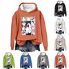 Women's Print Plush Warm Coat Fleece Sweater Casual Coat Pocket Sweater Autumn Winter Coat
