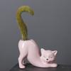 Ceramic Kitten Flowerpot Succulent Planter Pot with Drainage Port Unique Design Minimalist Style