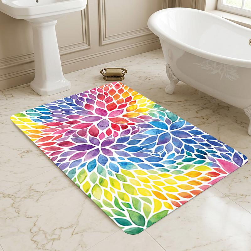 Rainbow Flowers Living Room Nonslip Area Rug Soft Carpet For Bedroom Game Playroom Sofa Office Home Decor Doormat Christmas Gift C9301781