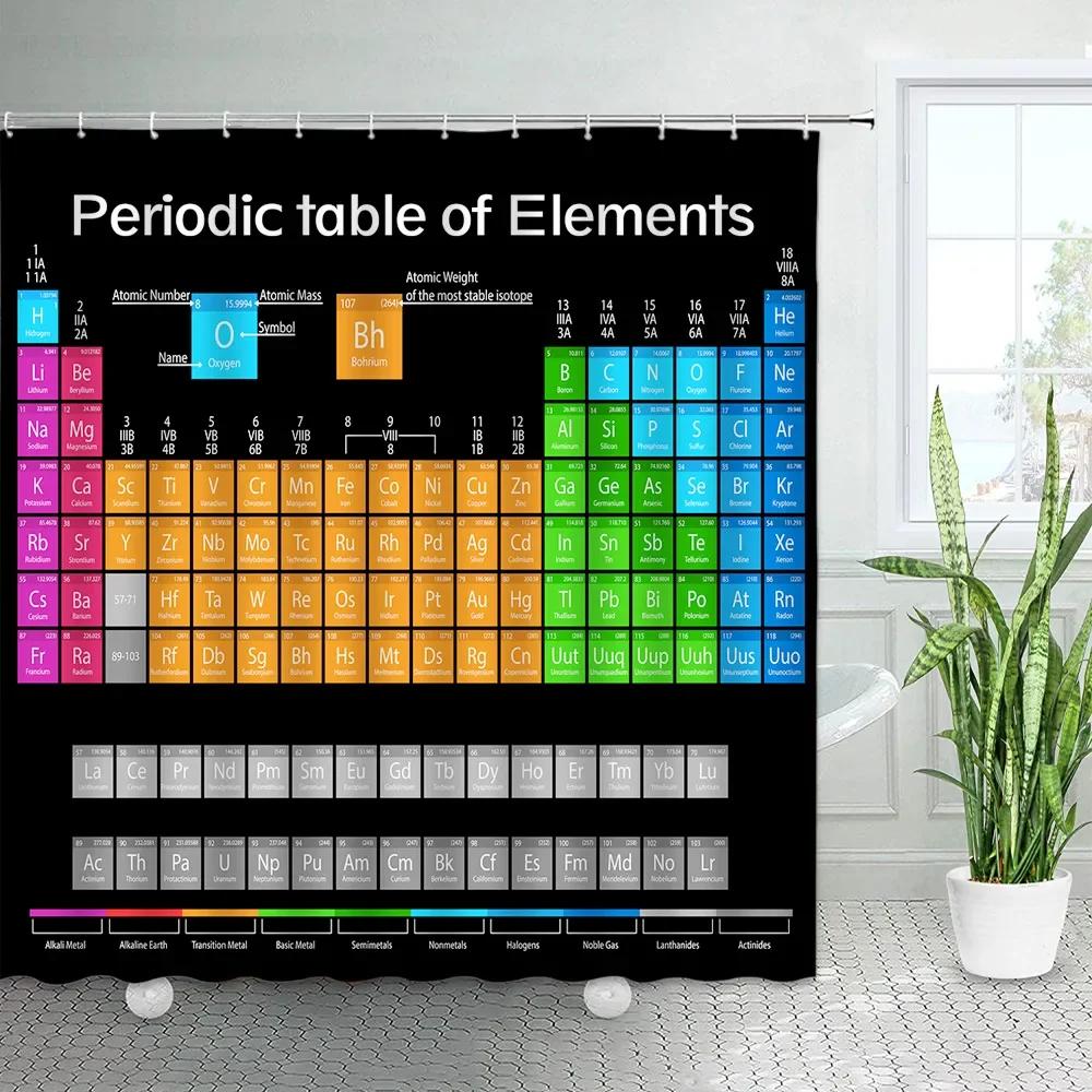 Винтажные Старые Газеты Шторки для Душа Франция Эйфелева Башня Периодическая Таблица Шторка для Ванной Ретро Ткань с Принтом Домашний Декор для Ванной Se