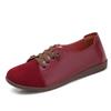 Fashion Woman's Flats Shoes Soft Genuine Leather Large Size 43 Patchwork Suede Boat Shoes for Women Hook Loop Massage C481