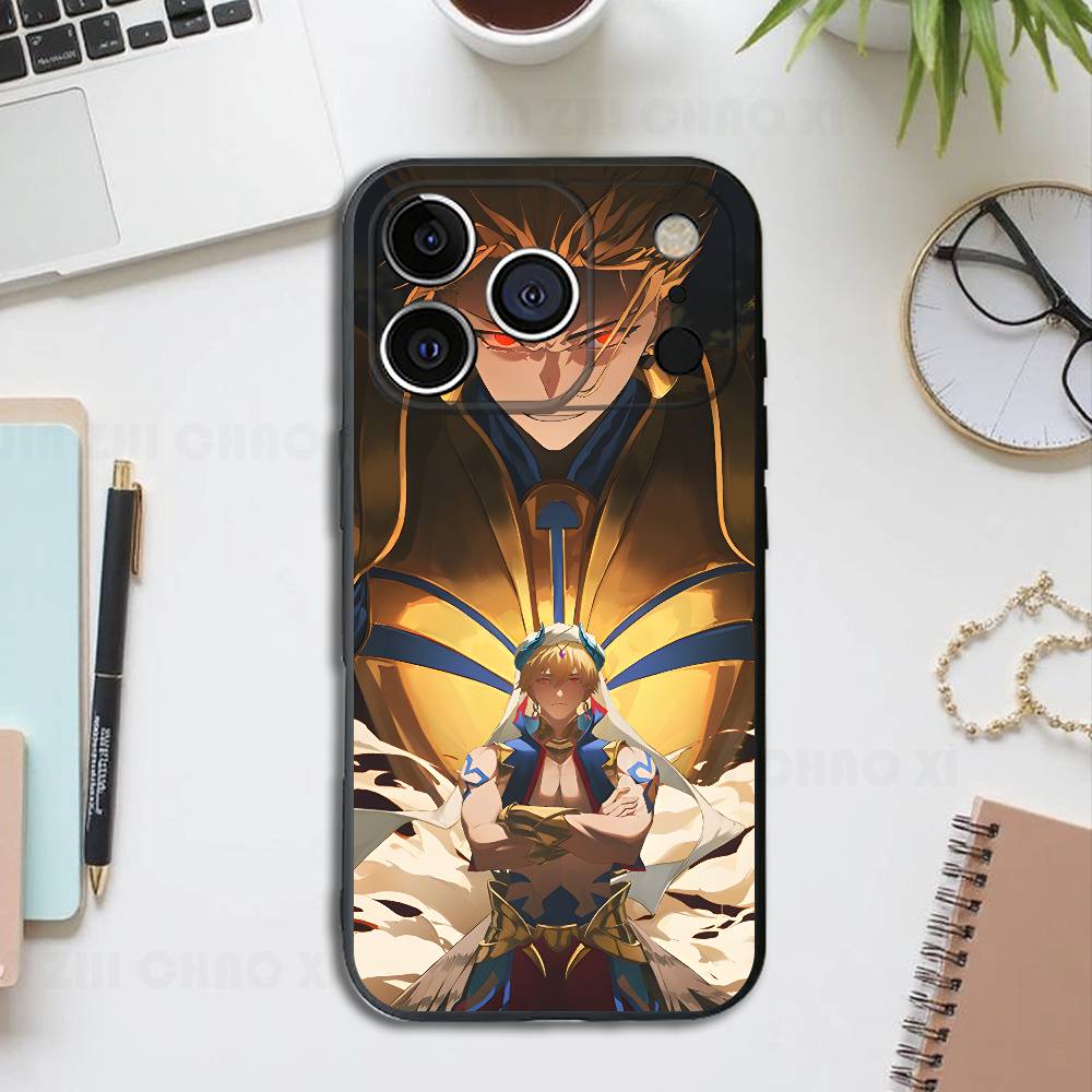 Чехол для телефона Gilgamesh II Fate Black для iPhone 17 16 15 14 13 12 13 12 11 Pro Max Plus XS XR Силиконовый Мягкий Задний Чехол