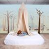 Round Dome Hanging Bed Canopy Mosquito Net Curtain for Baby Kid Reading Playing (Khaki)