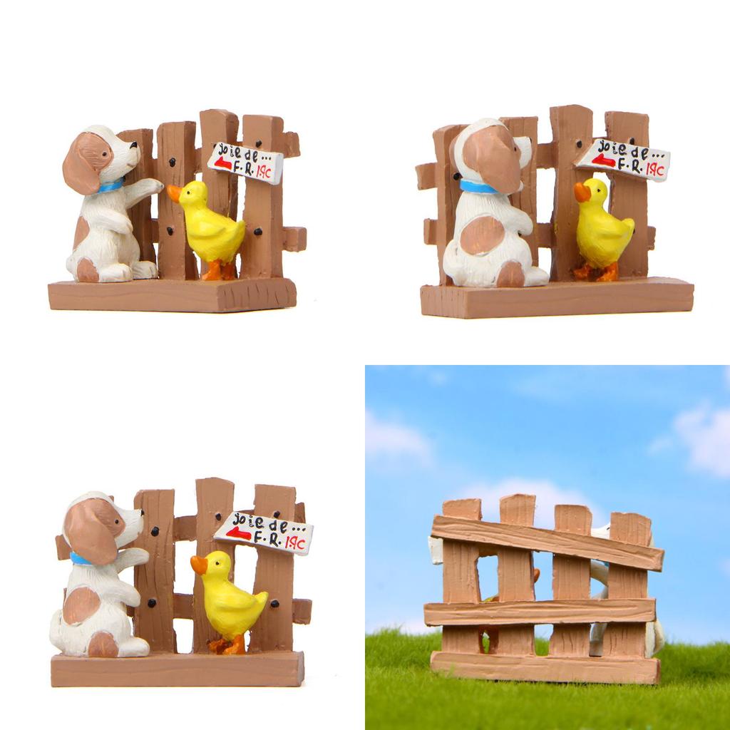 Милый мультяшный забор, утка, собака, мини-модель, украшение для мини-сада и цветочных композиций