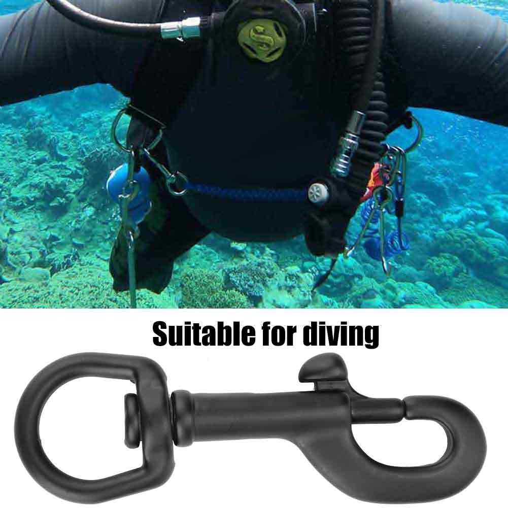 Крючок с одной головкой и поворотным ушком из нержавеющей стали 316, аксессуар для подводного плавания (90MM, черный)