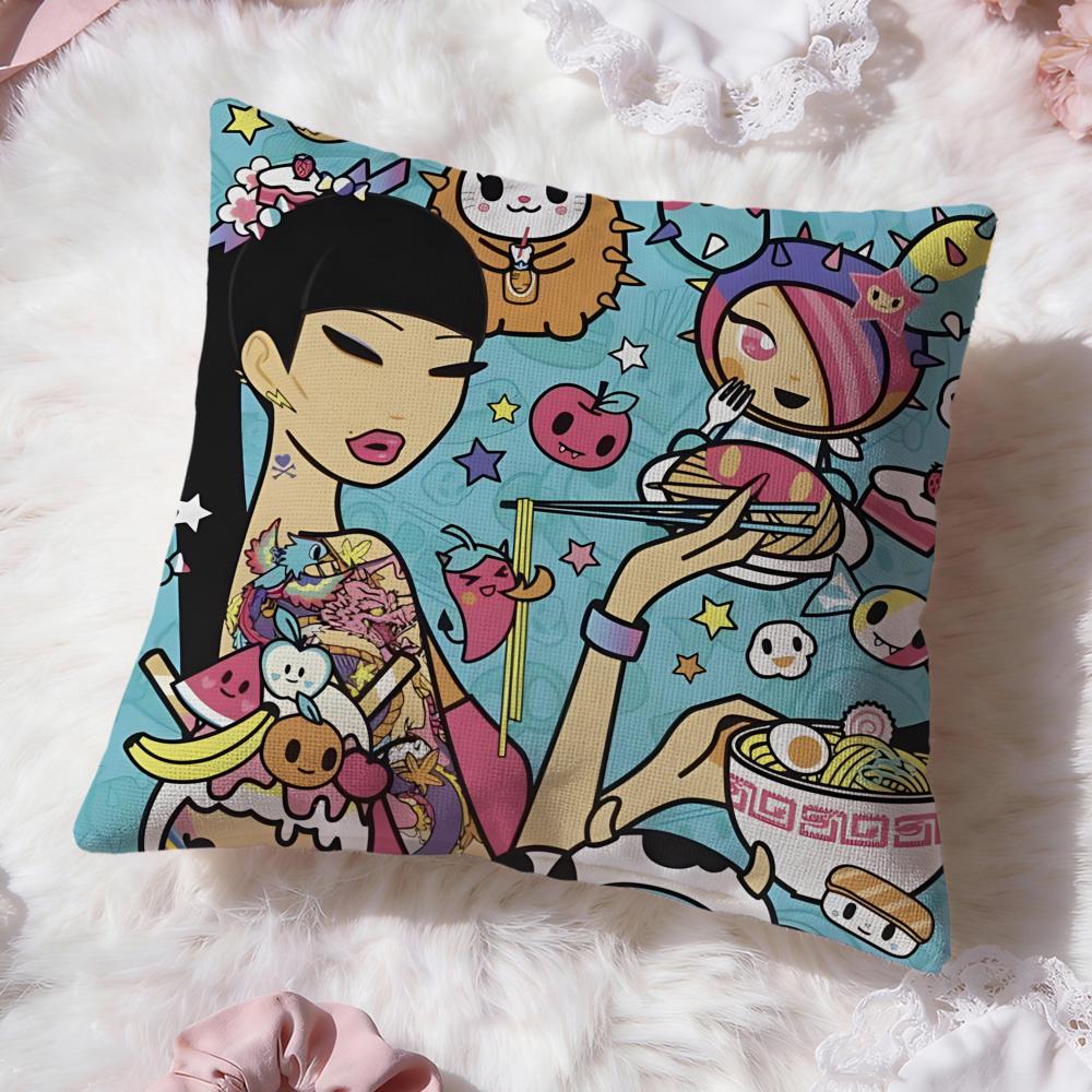 Горячая аниме-подушка Tokidoki Чехол для подушки Премиум-комфорт Двусторонний чехол для подушки - Дизайн "Два в одном" для любой комнаты и салона автомобиля