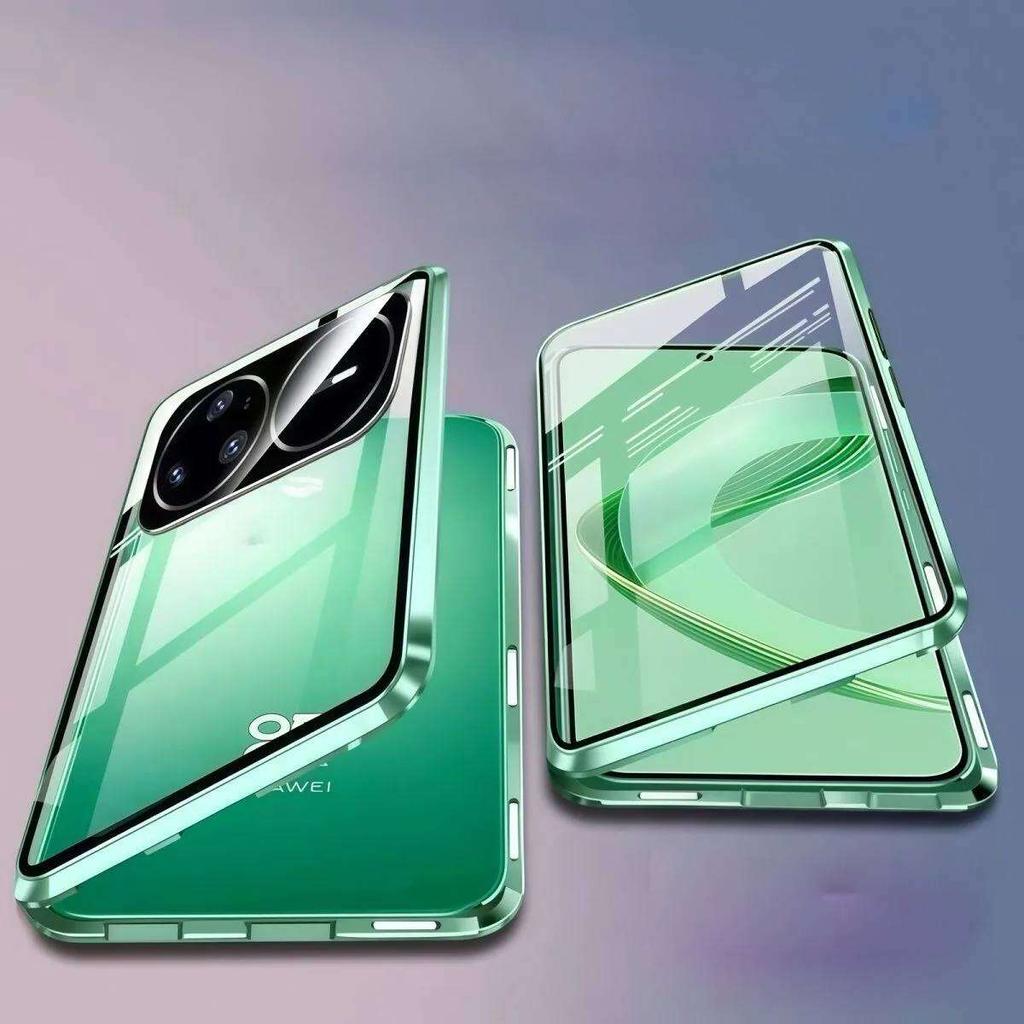 Магнитный чехол для Huawei nova15 nova 14 13 12 11 10 9 SE Pro Ultra с металлическим каркасом, двусторонняя крышка из закаленного стекла, бамперы для телефона