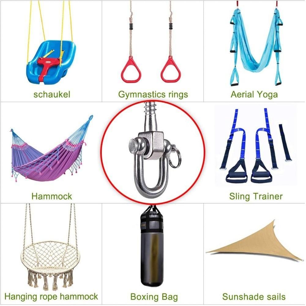 Stainless Steel Heavy Duty Swing Hook Heavy Duty Hanging Chair Hook Yoga Hammock Hook  Playground
