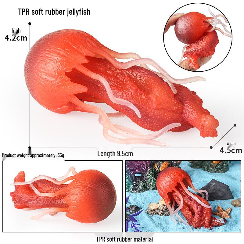 Детский набор моделей морских животных для снятия стресса: Рыба-фугу, Осьминог, Краб, Акула, Дунклеостей