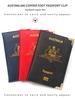 Australia Passport Holder: Slim Leather with Copper Details and Ticket Pocket
