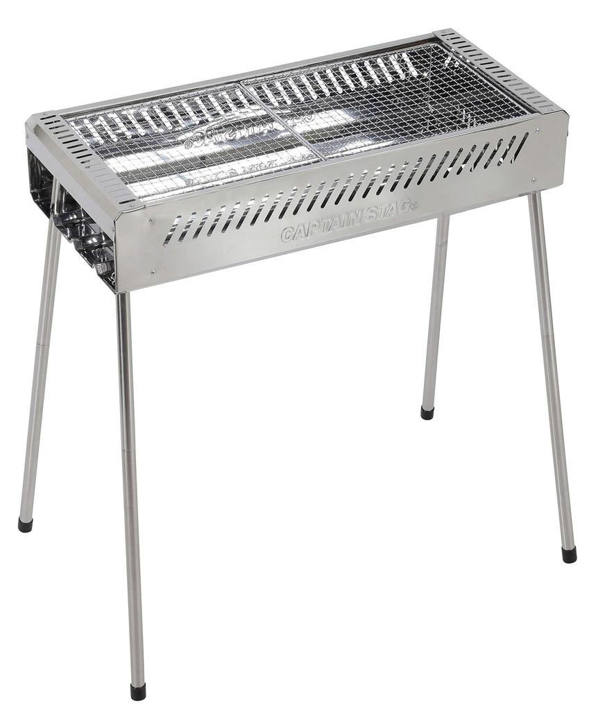 CAPTAIN STAG (CAPTAIN STAG) Barbecue Stove Barbecue Grill BBQ Stainless Steel Grill 600 [For 5-6 People] 2 HighLow Height Levels Easy Assembly
