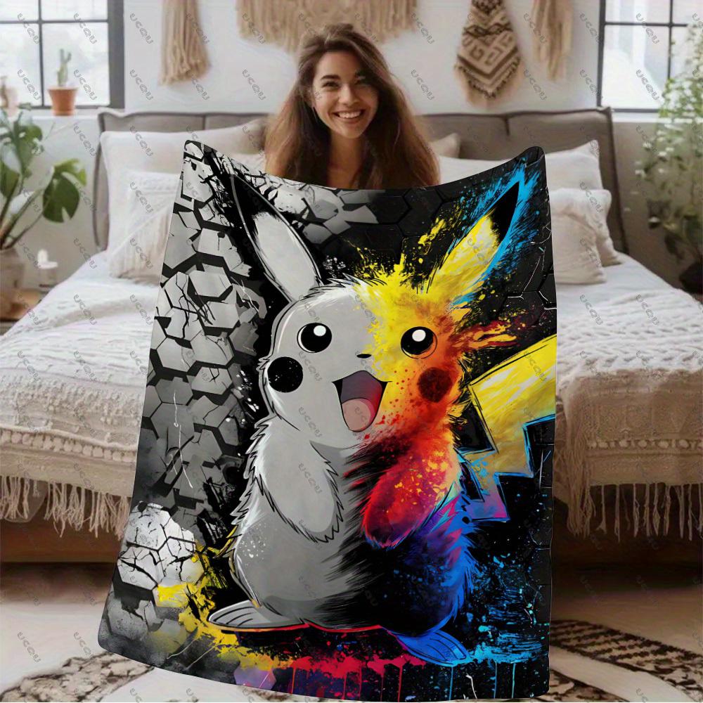 Anime-Picchu-Themed Soft Flannel Blanket All-Season Gift Sofa Bed Travel Office Warmth Wall Decor Autumn Winter P-Pokemo Fans
