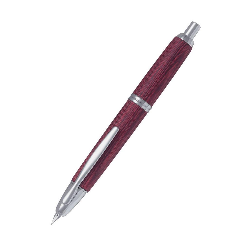 Pilot Fountain Pen Capless Wooden Shaft Deep Red Extra Fine Point (EF)