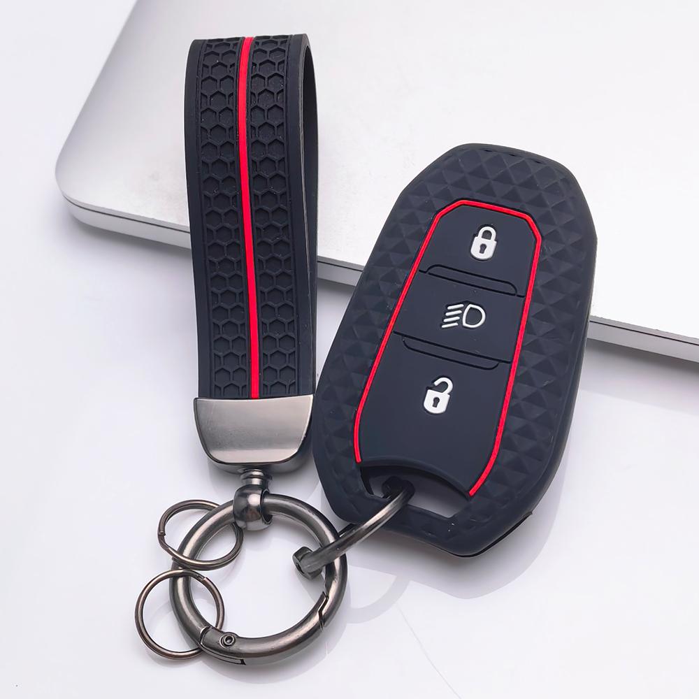 Чехол для брелока для Peugeot 3008 5008 208 308 408 508 4008 C1 с брелком, устойчивая к царапинам поверхность, ударопрочная конструкция, текстура с мягким захватом
