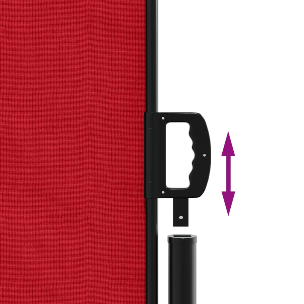 Retractable Side Awning Red 140 x 1000 cm