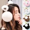 Winter Warm Earmuffs Super Soft Ultra-Thick Friendly To Skin Solid Color Women Earmuffs Ear Cover with Cat Ears
