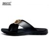 Модные мужские шлепанцы вьетнамки мужские из натуральной кожи женские пляжная обувь xl 46 47 женские сандалии Дизайнерский бренд большой размер шлепанцыT2