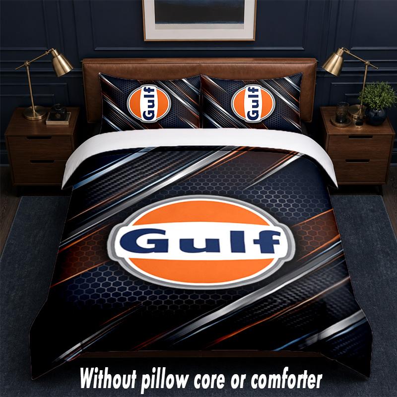 Gulf Design Bed Bedding Set 1 Duvet Cover + 2 Pillowcases Soft Breathable Household Bed Linens