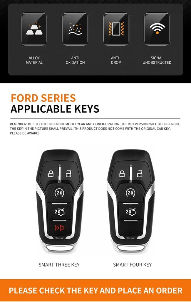 New 2026 Car Sticker 2025 Hot Zinc Alloy Car Remote Key Case Cover For Ford Fusion Mondeo Mustang F-150 Explorer Edge 2015 2016