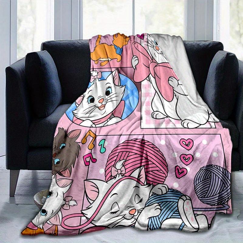 1pc. Cute Marie Cartoon Cat Design Blanket, Seasonal Universal, Home Decoration, Throw Blanket, Cartoon Blankets, Soft Flannel Throw Blanket