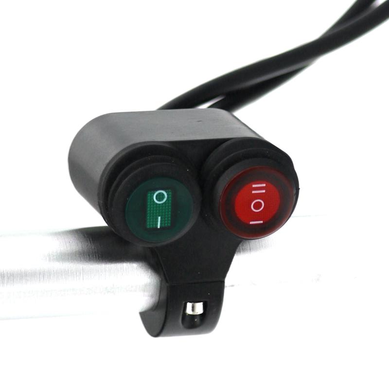 LMoDri переключатель на руль мотоцикла, 2 кнопки управления в 1 мотоцикле, 22 мм, 7/8 дюйма, переоборудование панели, водонепроницаемые переключатели ВКЛ/ВЫКЛ