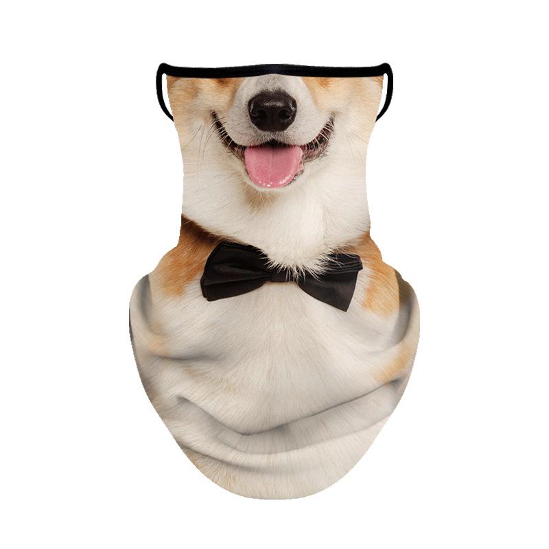 TikTok Animal Face Mask: Outdoor Ear-Hanging Sunscreen Neck Gaiter for Cycling, Ice Silk, Breathable, Summer-Ready