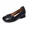Round Head Flat Sole Single Shoes Women's Shoes 2024 Spring and Summer New First-layer Cowhide Lotus Leaf Edge Shallow Mouth Loafers Women's Lazy Sh