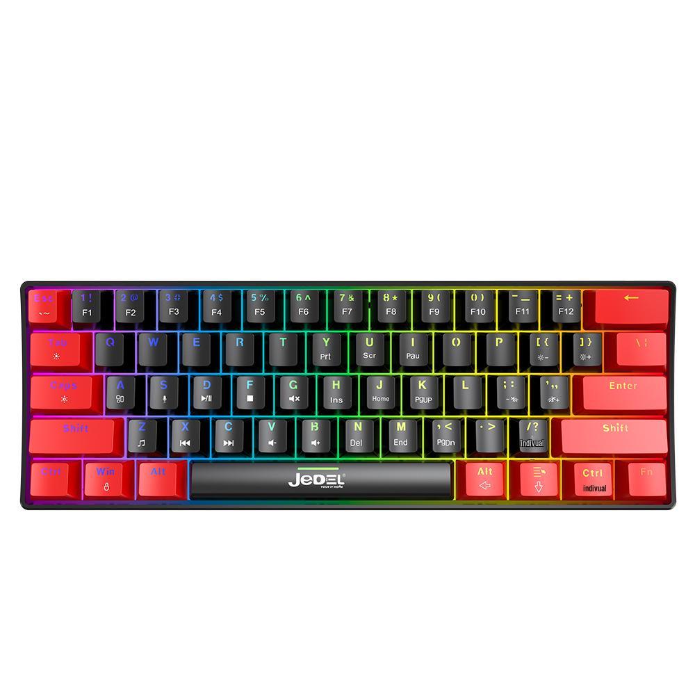 Компактная 61-клавишная механическая клавиатура с RGB-подсветкой: Портативный проводной мини-гарнитура для игр и офисного использования