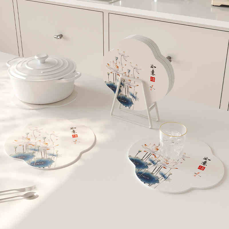 Подставки под лотос Кожаные подставки для обеденного стола Теплоизоляционные водонепроницаемые коврики Бытовые подставки под чайные чашки Защищающие от ожогов Нескользящие коврики Домашняя подставка