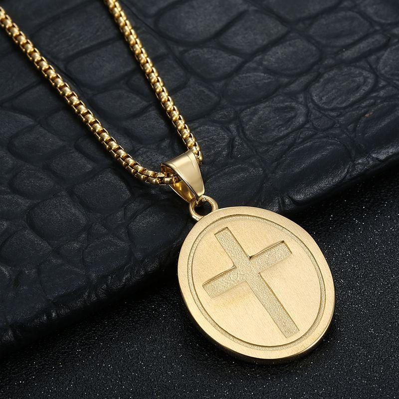 1pc, 316L Stainless Steel Jewelry, St. Christopher Cross Pendant, Simple, Street Wear, Parties, Daily Wear, Gift for Men Women