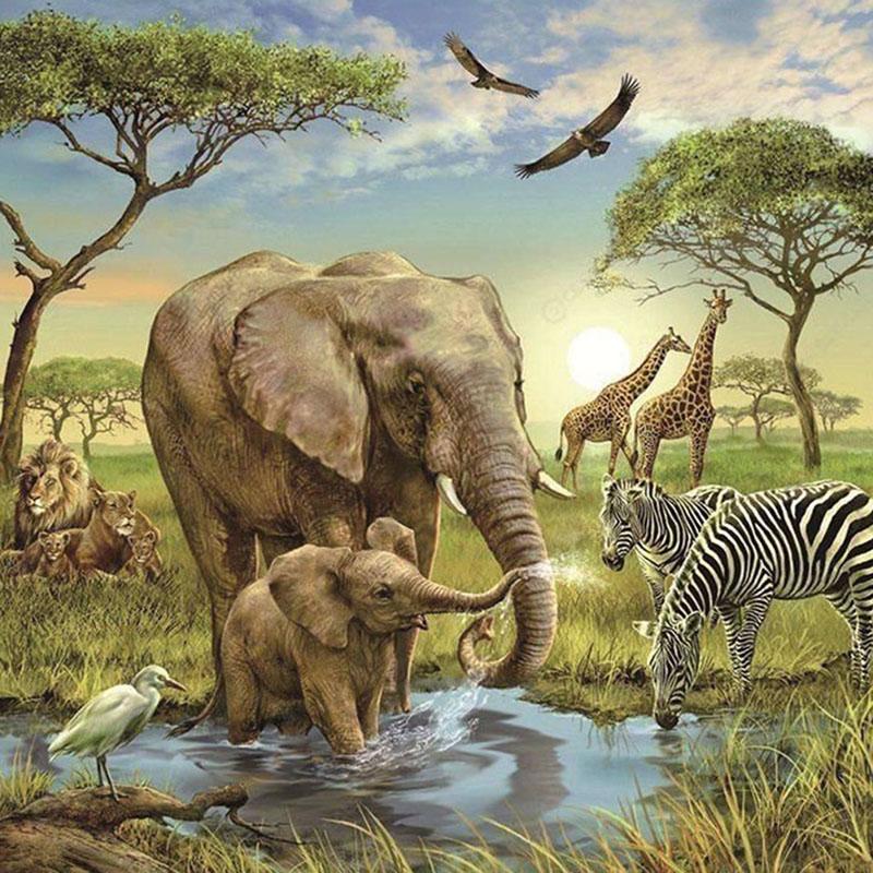 DIY 5D алмазная живопись полная дрель животное Алмазная вышивка крестиком украшения в виде слона настенное искусство подарок домашний декор