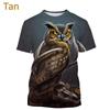 Мужская повседневная футболка с коротким рукавом с принтом совы 3D