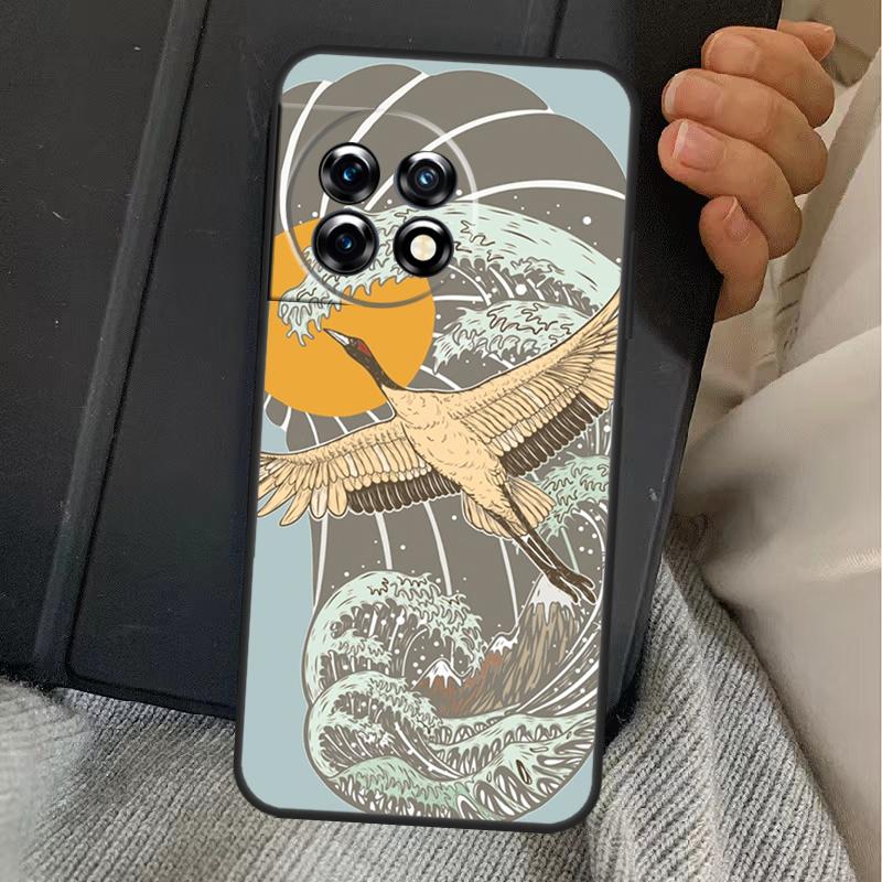 Чехол Art Crane Waves для OnePlus Nord 5 CE 2 3 4 Lite N20 N30 OnePlus 15 13 12 11 10T 10R 12R 13R 13T