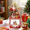 Christmas Pop Up Card 3D Folding Greeting Cards Funny Santa Snowman Bear Holiday Gift Card for Xmas Party Favors