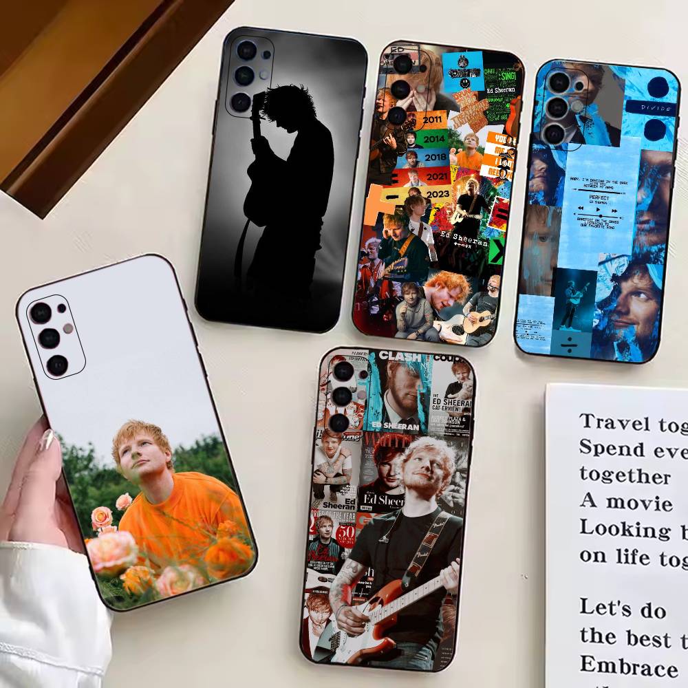 Чехол для телефона с изображением Эда Ширана Для Samsung S25,S24,S21,S22,S23,S30,Ultra,S20,Plus,Fe,Lite,Note,10, Черный чехол