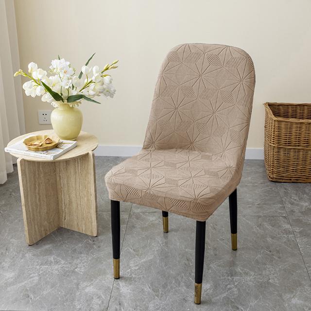 Thicked Jacquard Chair Covers Curved Stretch Chair Seat Cover For Wedding Dining Room Office Chair Covers Banquet Housse 1pcs