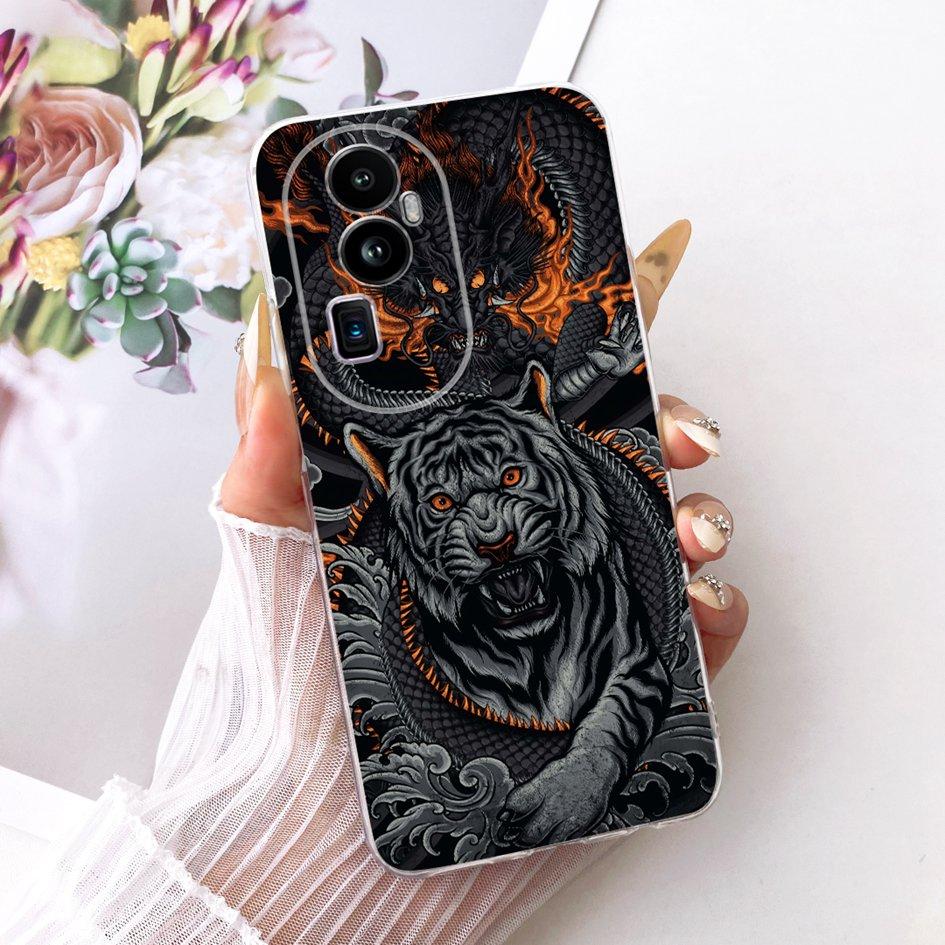 Чехол для OPPO Reno 10 Pro Plus Крутой Мультяшный Дракон Задняя Крышка Мягкий Силиконовый Чехол для Телефона Для OPPO Reno 10 Pro+ Reno10 5G Защита
