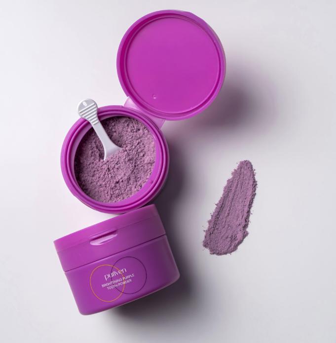 Зубной порошок Puriven фиолетового цвета для коррекции цвета, 40 г