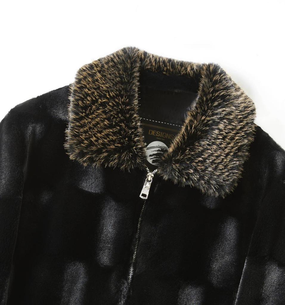 Мужская зимняя шуба из искусственного меха золотой норки