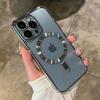 Роскошный противоскользящий прозрачный чехол из ТПУ для iPhone 15 14 13 12 11 Pro Max 15 Plus, защитная пленка для объектива, защитная магнитная мягкая крышка Magsafe