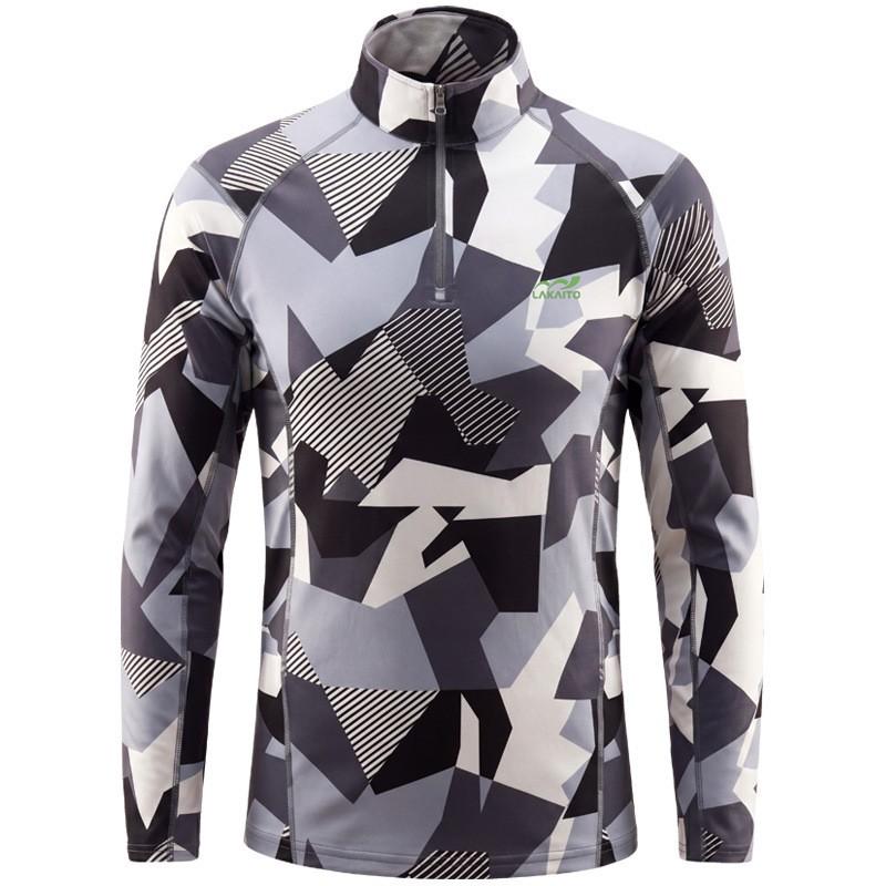 Mens Long Sleeve Quick Dry Cycling Jersey Outdoor Hiking Running Sport Top