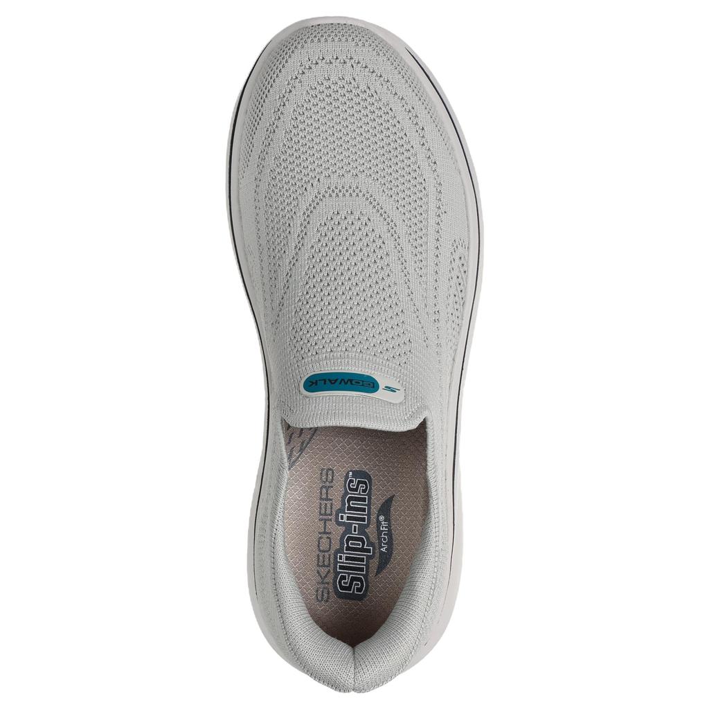 Skechers Кроссовки Go Walk без шнурков, удобная амортизация, спортивные повседневные кроссовки для мужчин, серые 217076-TPE