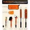 YeewayVeh 7PCS Motorcycle Cleaning Kit, 2-Size Bendable Wheel Brush, Tire And Chain Brush, Detailing Brush, Microfiber Towel And Car Wash Mitt For