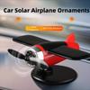 Creative Car Solar Airplane Ornaments Solar Powered Aircraft Ornaments  Desktop Ornament