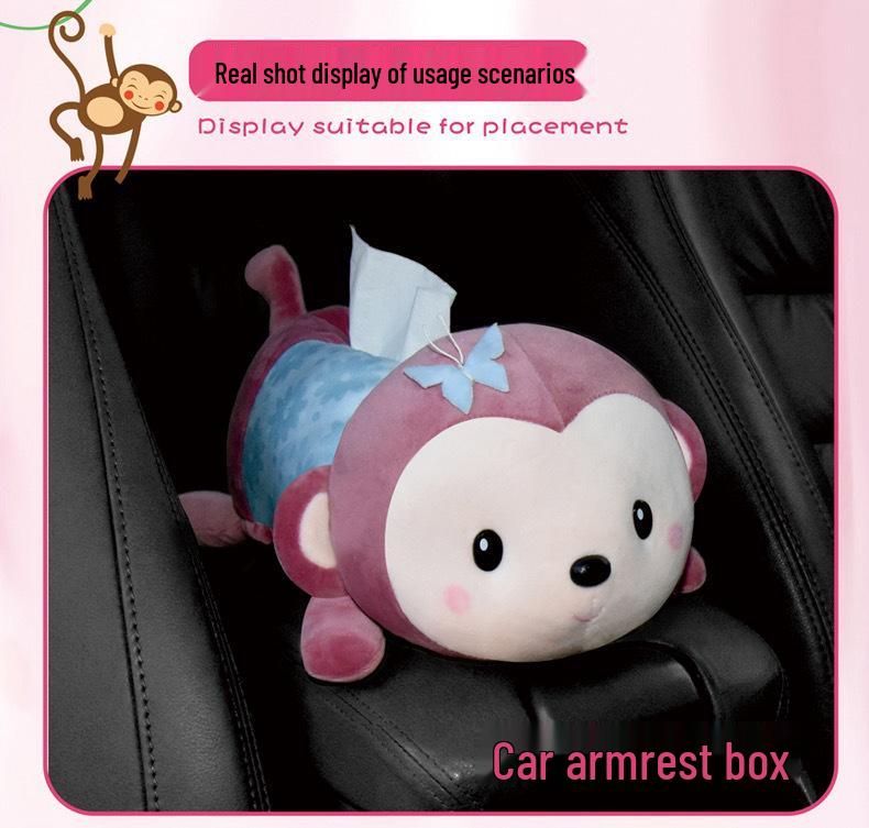 Милый мультяшный автомобильный подвесной подлокотник-коробка для салфеток - Креативное украшение интерьера