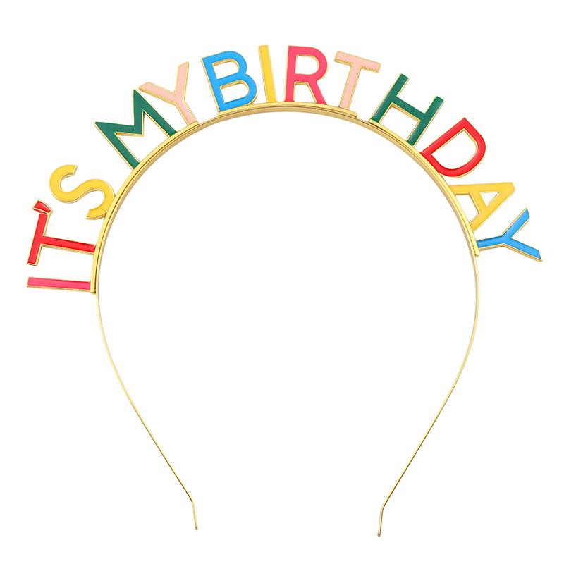 Повязка на голову на день рождения, ЭТО МОЙ ДЕНЬ РОЖДЕНИЯ, капельное масло, цветные буквы, корона на день рождения, головной убор для девочки