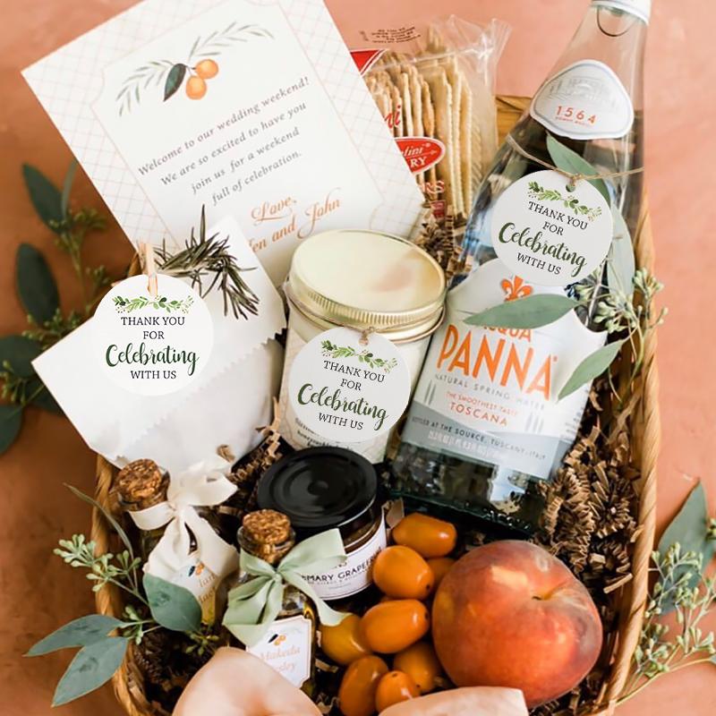 50Pcs Thank You For Celebrating With Us Tags Paper Gift Tags for Wedding Bridal Shower Birthday Party Decorations Baby Shower