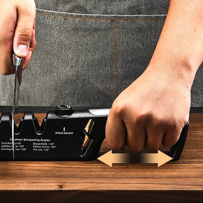 1pcs Multi-functional Adjustable Emery Sharpener Kitchen Blade Quick Sharpening Tool Home Sharpening Scissors Kitchen Knife