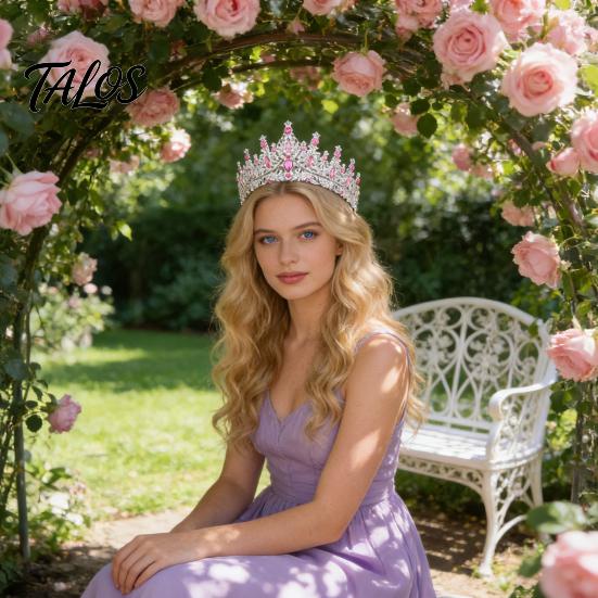 Diamond Appearance Crown Women Sparkling Rhinestones Inlaid Bridal Tiara Secure Fit Rhinestone Lightweight Princess with Curved Ends Pins Hair